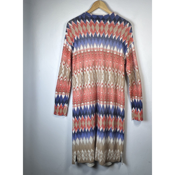 Chico's 1 medium chicos Cardigan Ikat Freya Knit Long Sleeve Boho sweater - Picture 3 of 8